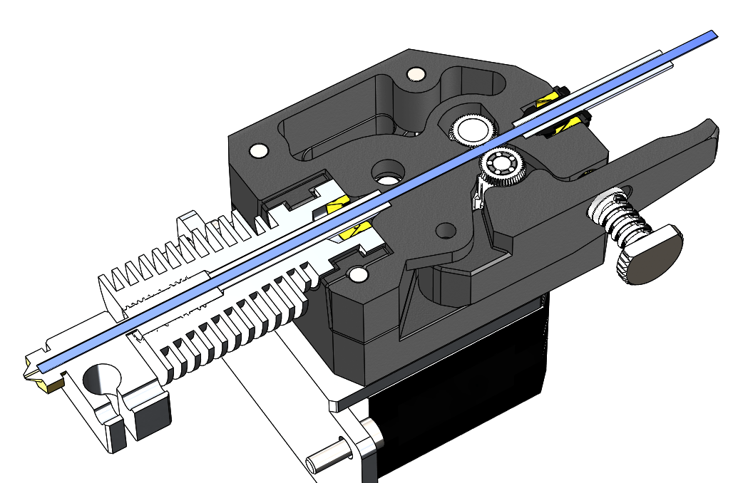  Cut away view of Bondtech's new BMG Extruder showing dual drive features 