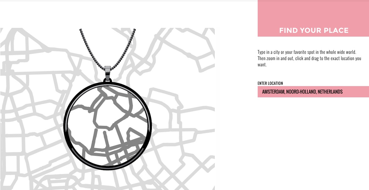  Designing a geo-based pendant using DecodedHeart. This is Amsterdam! 