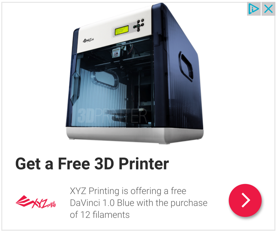  A free 3D printer from XYZprinting?  