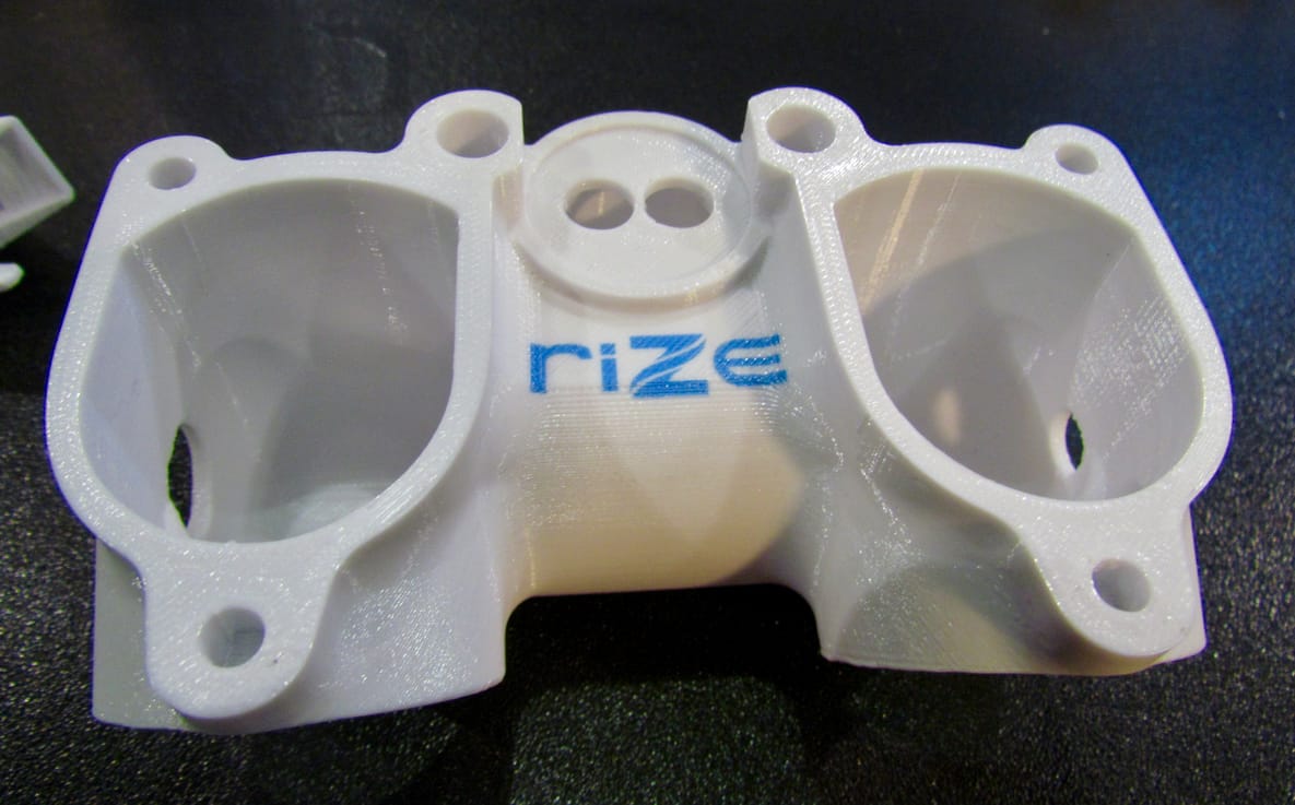  A strong plastic part 3D printed by the Rize system 