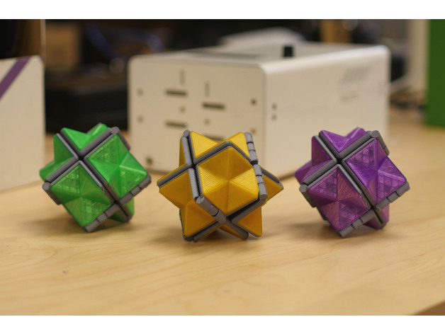  A colored version of the 3D printed Fidget Star by Mosaic Manufacturing 