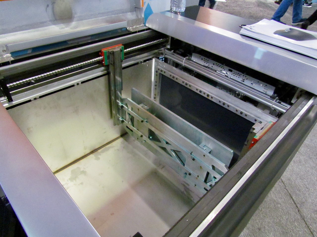  The interior of the Uniz zSLTV resin 3D printer 