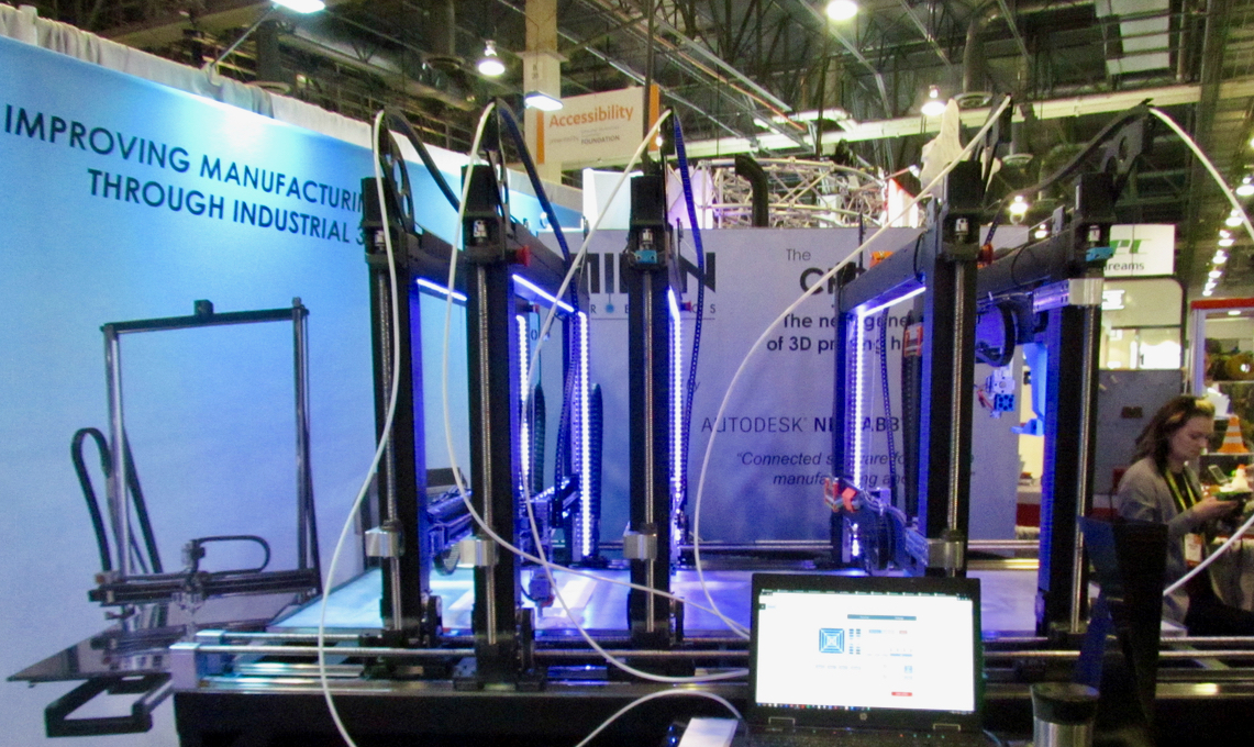 Side view of the Titan Robotics Cronus multi-head 3D printer 