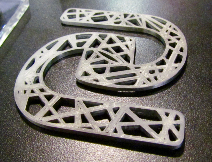  A sample metal part 3D printed on the secret CoLiDo system 