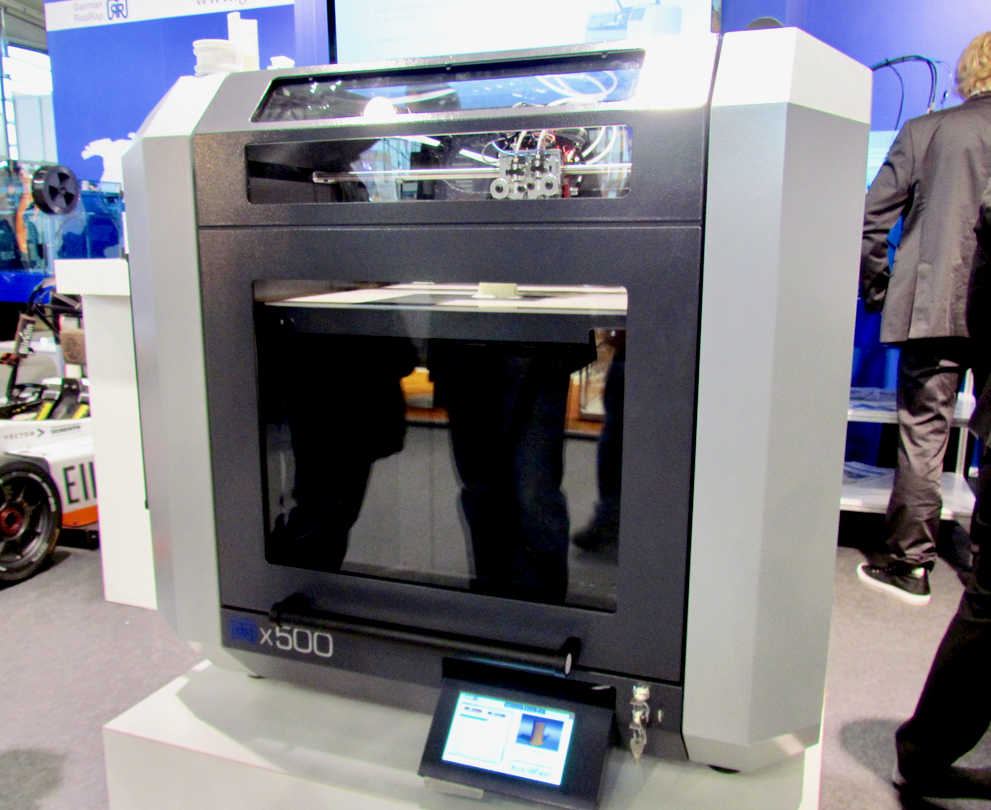  The still-prototype X500 professional desktop 3D printer from German RepRap 