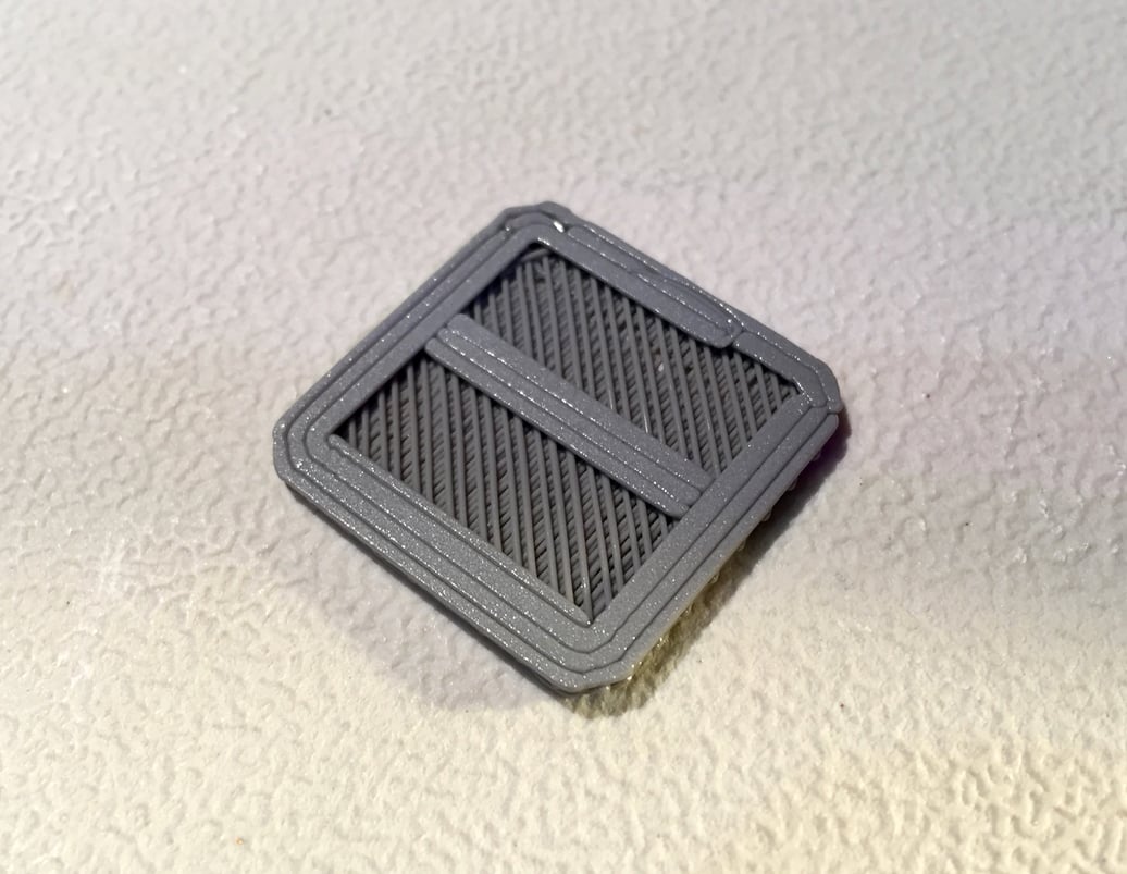  The bottom structure of a raft generated for the MakerBot Replicator+ 