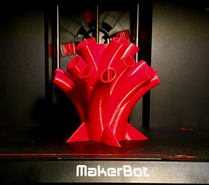  A successful long-duration raftless 3D print made on the MakerBot Replicator+ 
