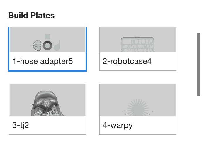  Additional build plates are automatically generated by MakerBot Print 