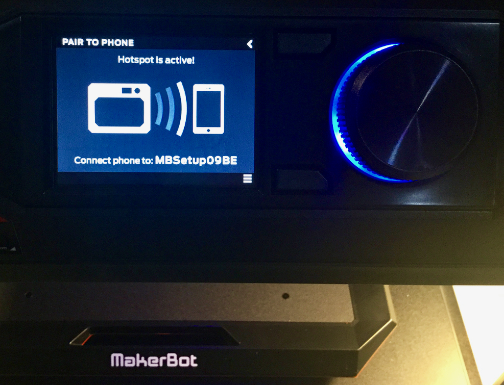  Pairing the MakerBot Replicator+ with your smartphone 