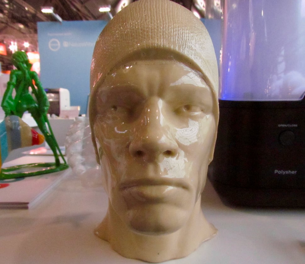  An incredibly smooth head 3D print, finished by Polymaker's PolySher system 