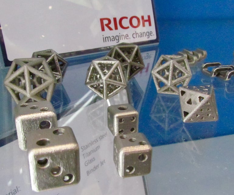  Metal parts 3D printed on a secret Ricoh 3D metal printer in development 