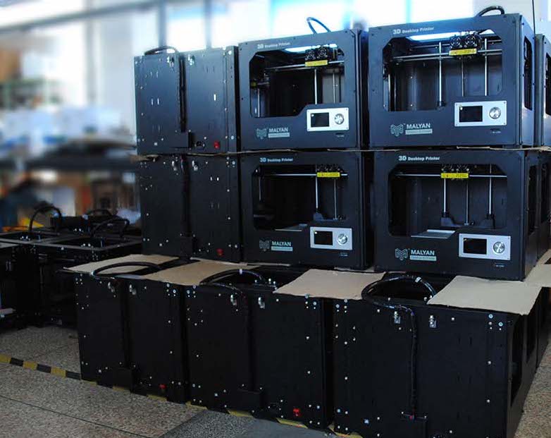  Assembled 3D printers at Malyan 