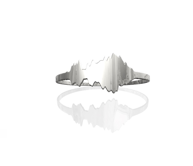  A 3D printed ring in the form of an audio waveform 