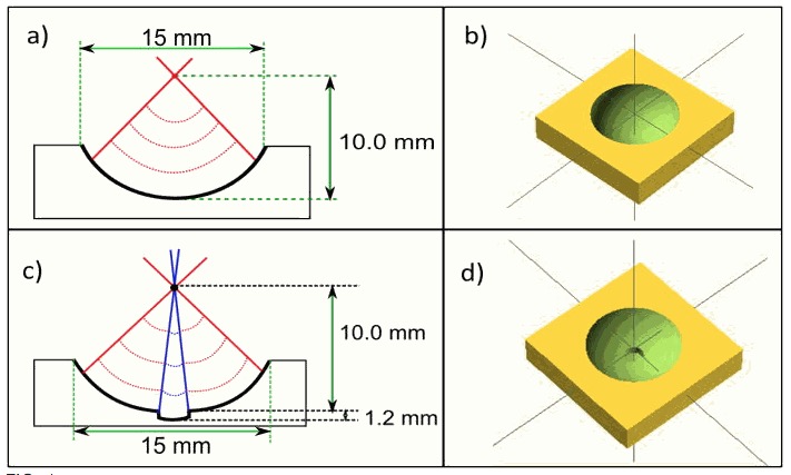  Focusing acoustical waves using specially designed 3D printed glass 