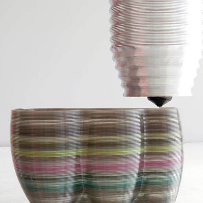  Sample 3D printed color vases from Fleximatter 