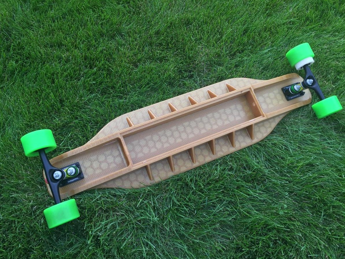  Underside view of the 3D printed longboard 