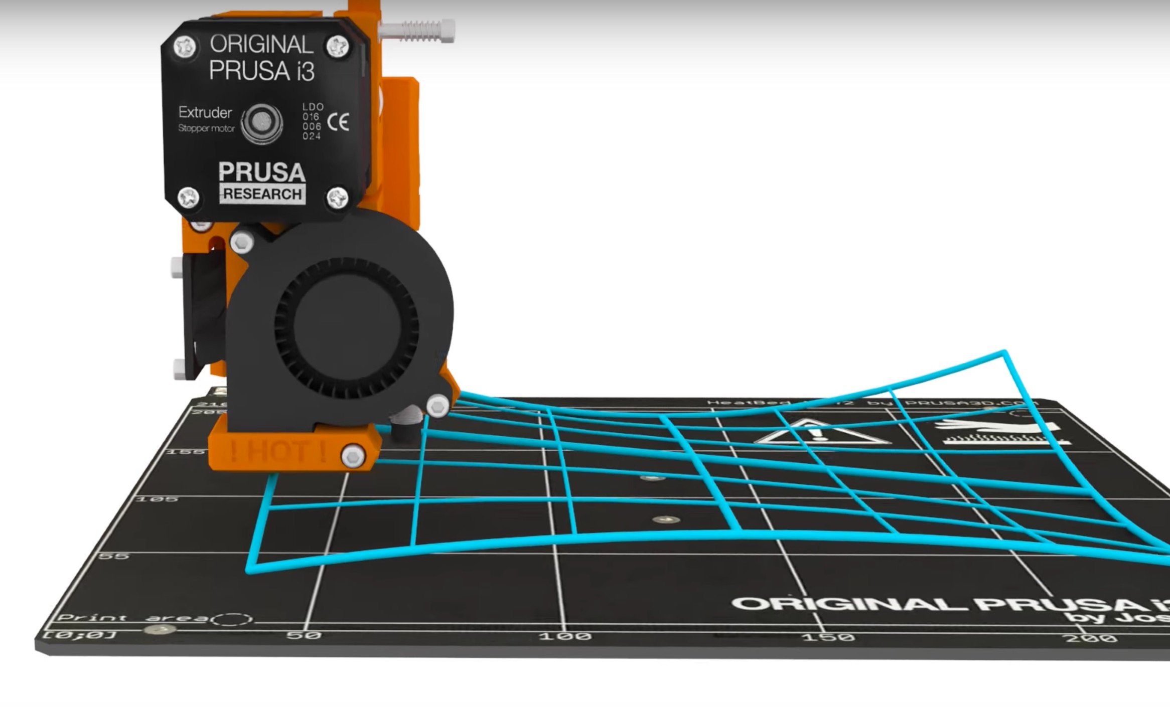  A graphic showing how the Prusa i3 MK2's auto calibration system handles non-flat print surfaces 