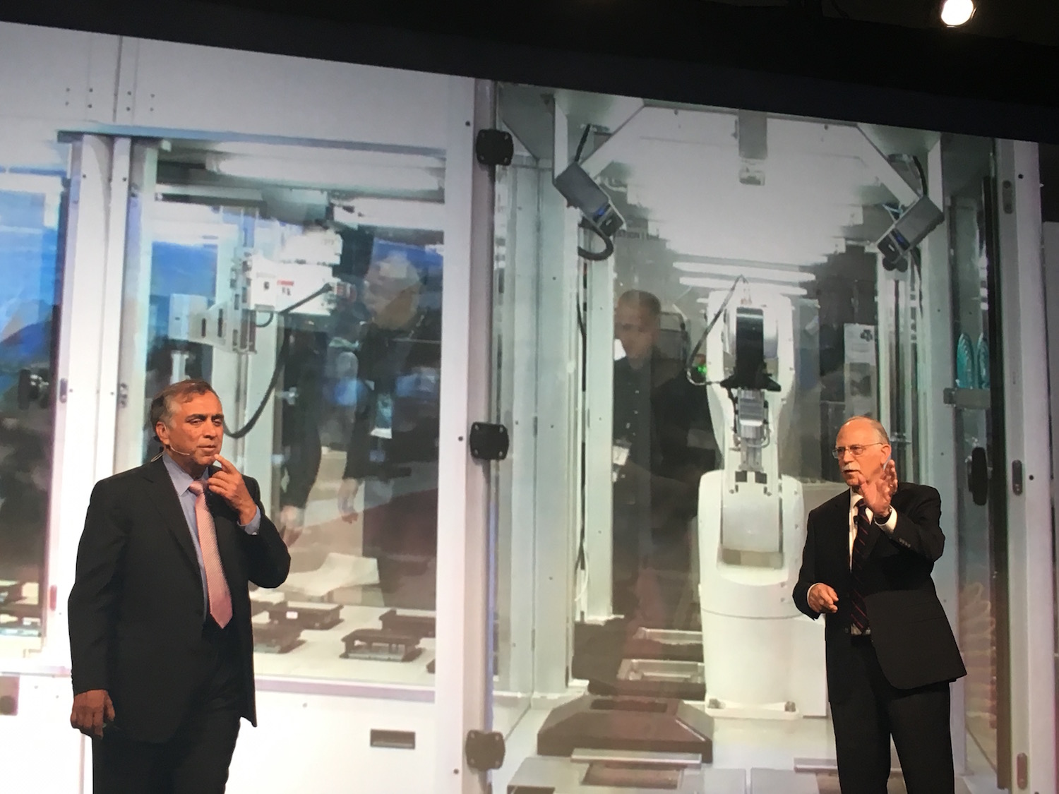  3D Systems CEO Vyomesh Joshi and Founder Chuck Hull introducing the Figure 4 