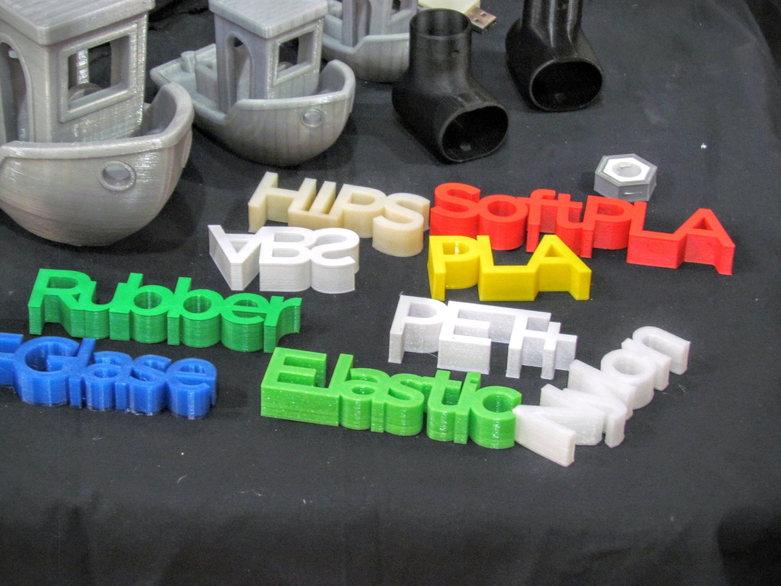  A selection of 3D prints made from many different types of plastic 