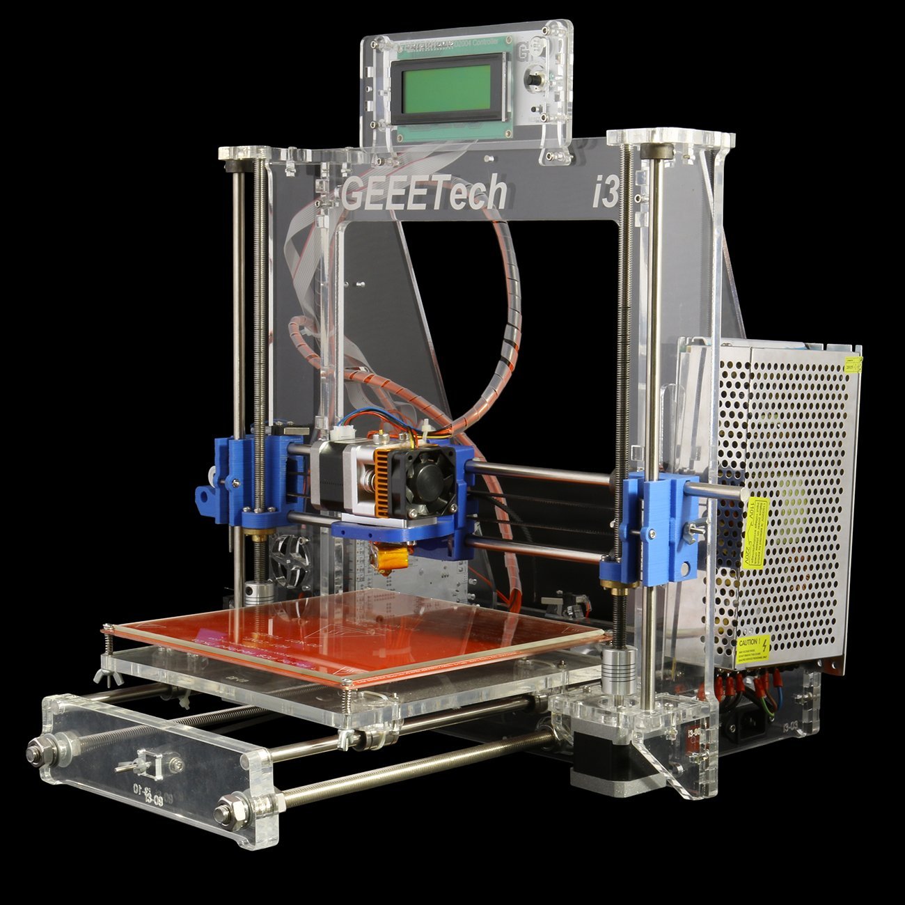  A desktop 3D printer with a transparent aluminum frame  