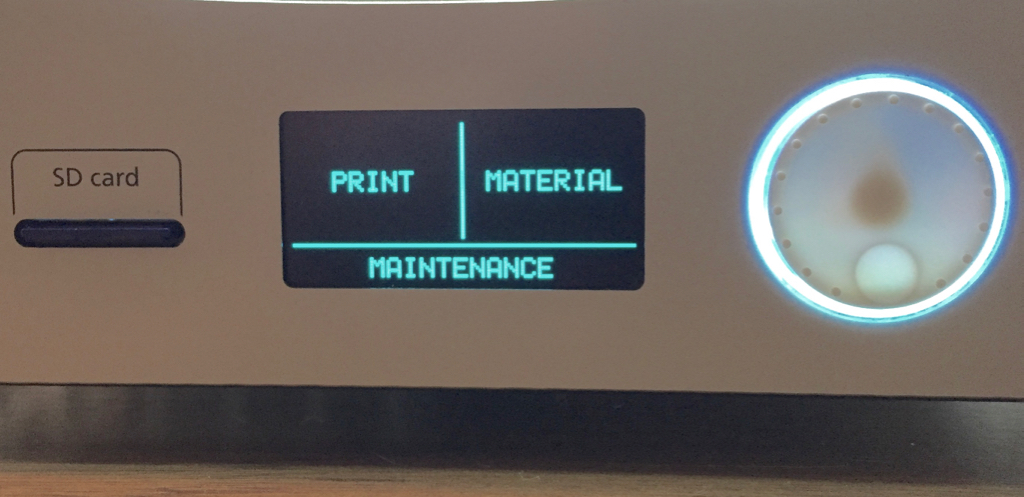  The control panel on any recent Ultimaker 3D printer 