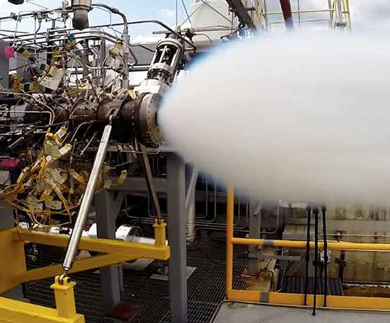  Part of SpaceX's new Raptor engine under test earlier 