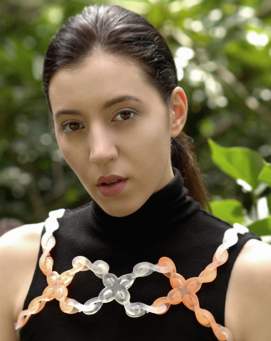  A model wearing a piece made from Knot Knits 