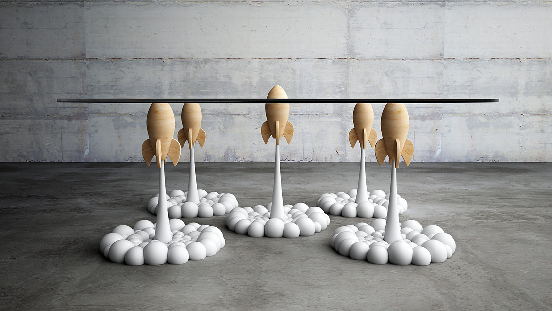  The partially 3D printed Rocket Coffee Table by Stelios Mousarris 