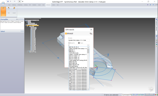  3DPrinterOS integrated with the SolidEdge CAD system 