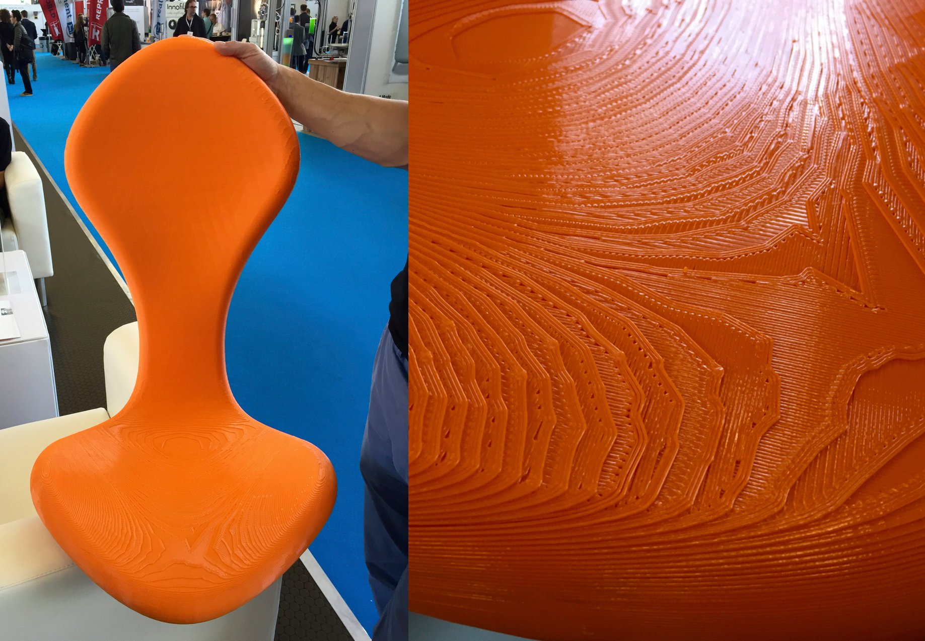  BigRep One 3D printed this cool chair, but if you look close, the detail shows the layers easily 