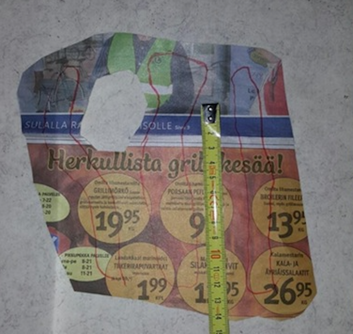  Measuring for the homemade 3D printed wrist brace - with a newspaper! 
