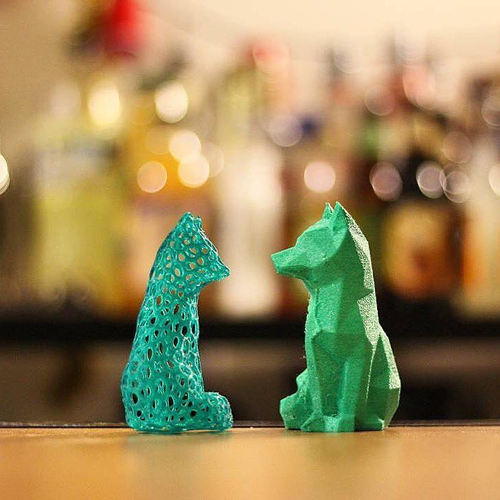  Two green foxes 