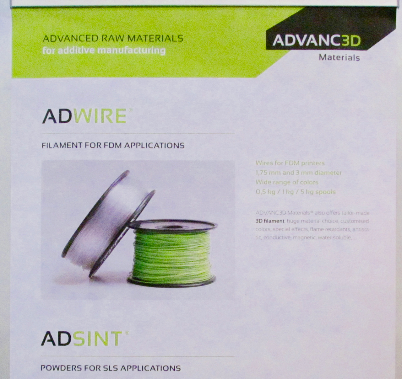  Some of ADVANC3D Materials' products 