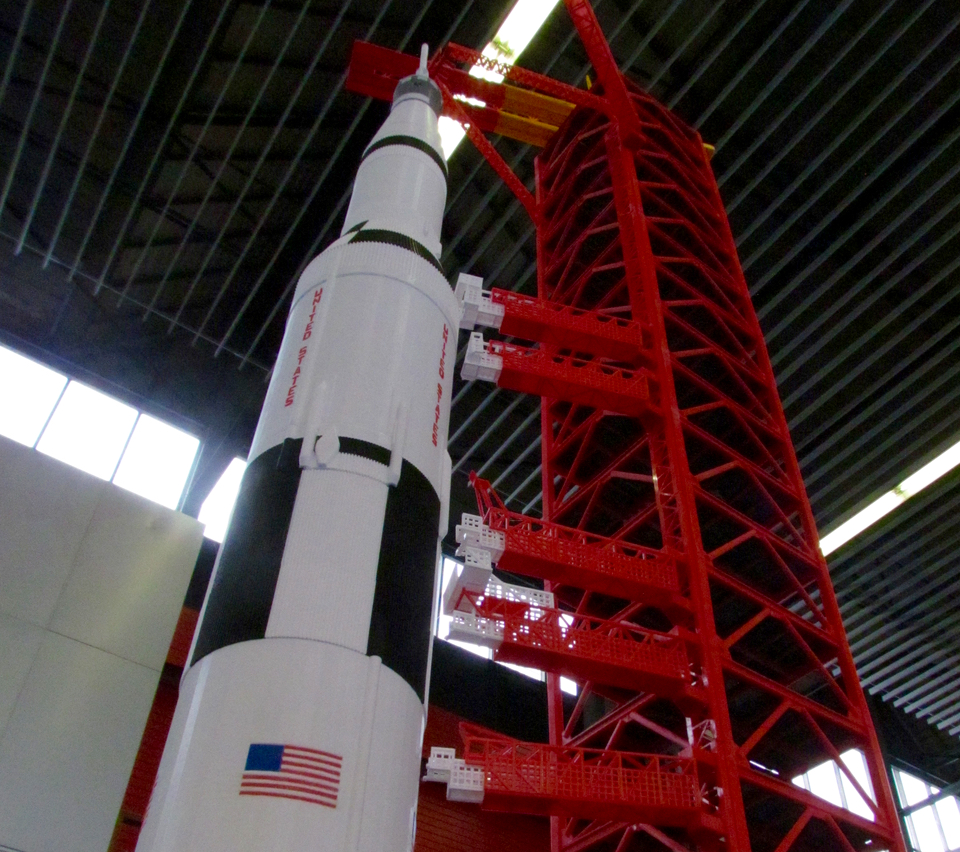  This 3D print of a Saturn V Rocket is extremely tall 