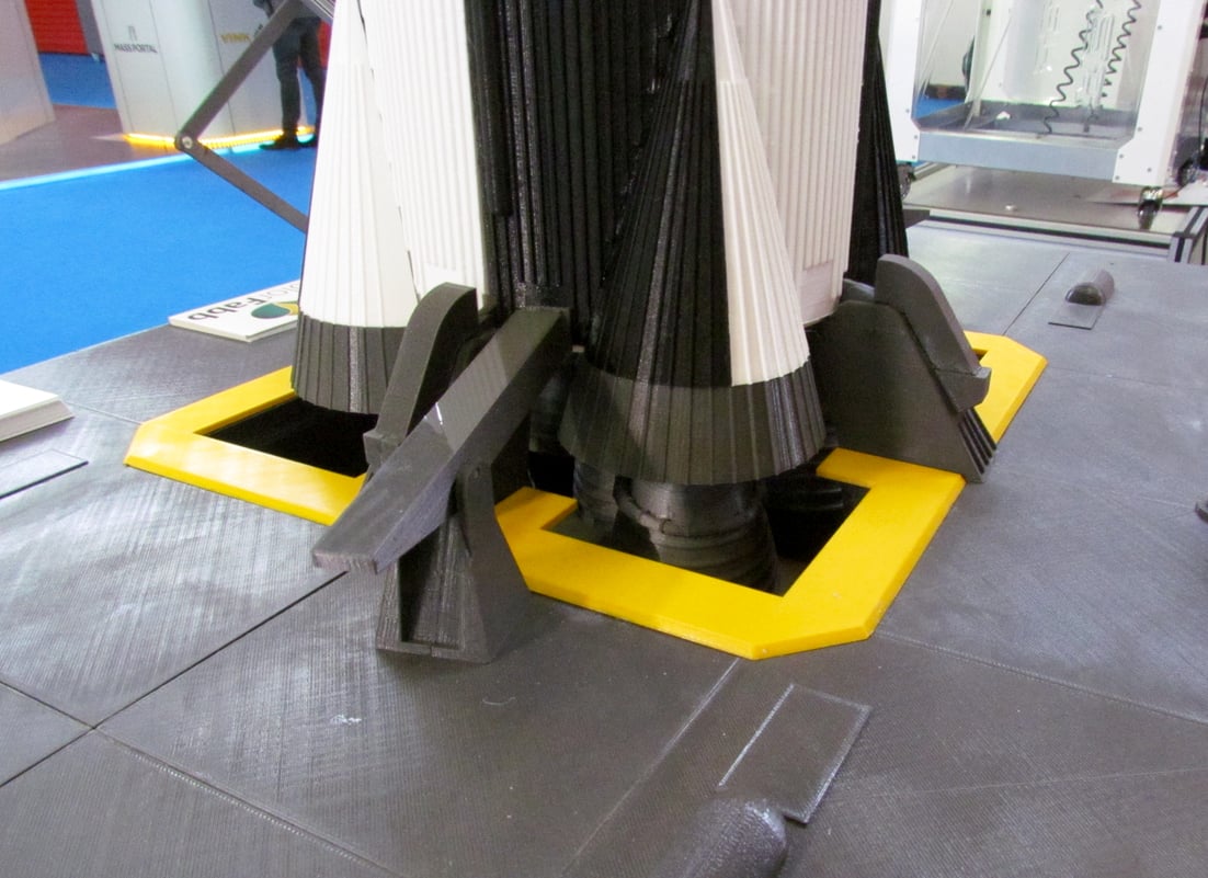  The base of the Saturn V Rocket 3D print where lockdowns hold the vehicle as it gets up to speed 