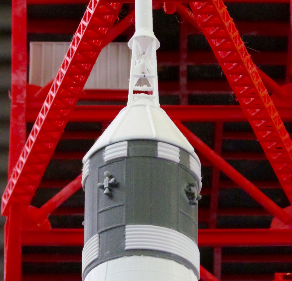  The capsule of the Saturn V Rocket 3D print, far above the floor 