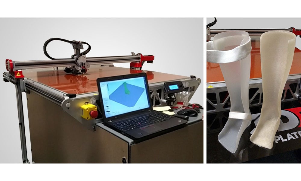  Sample AFO 3D prints made on 3D Platform's large-format 3D printer 