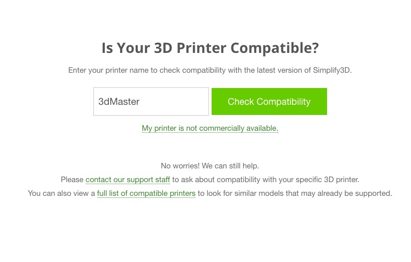  Simplify3D's printer compatibility tool 