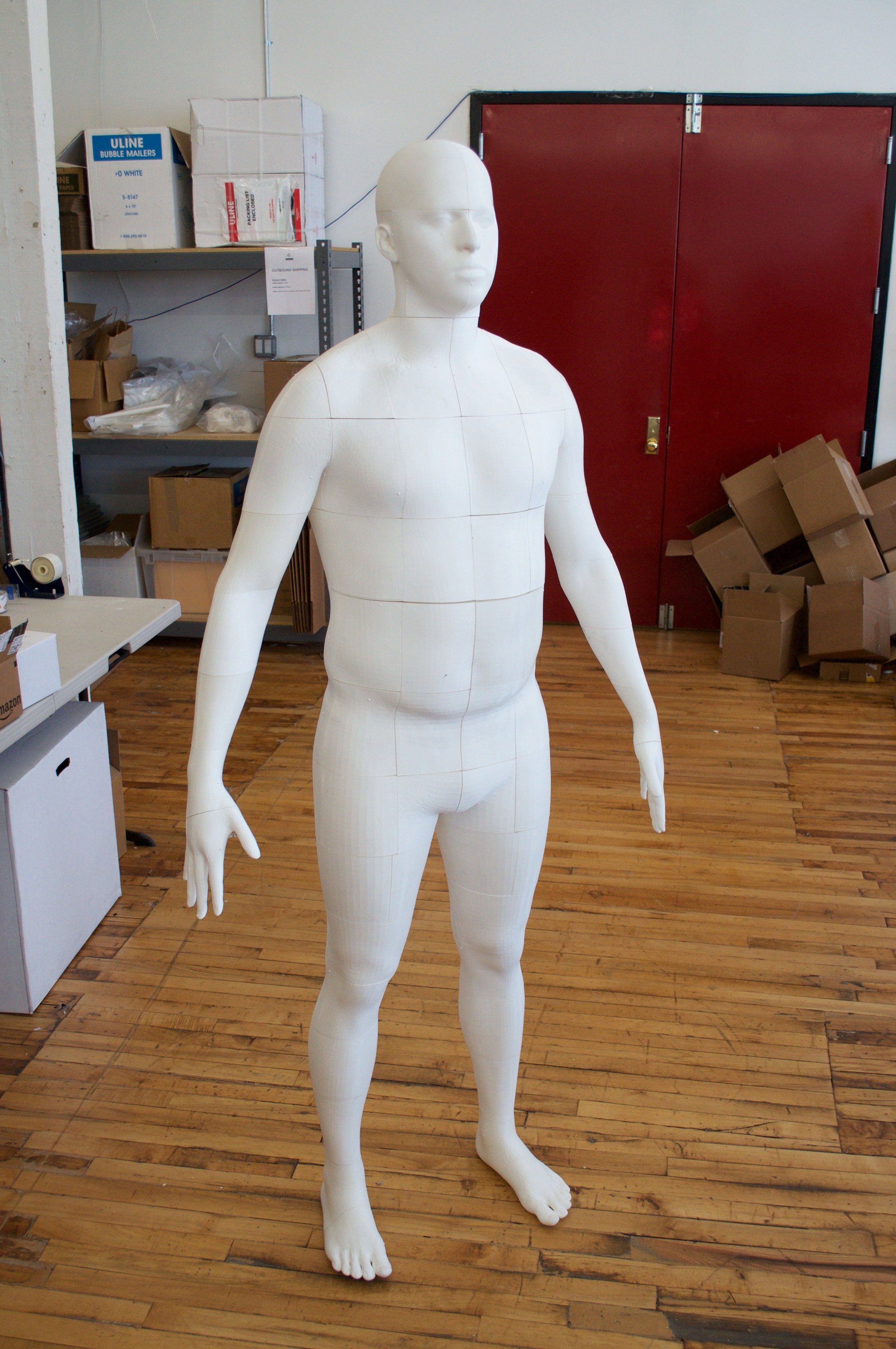  A fully assembled, life-size 3D print of a person 