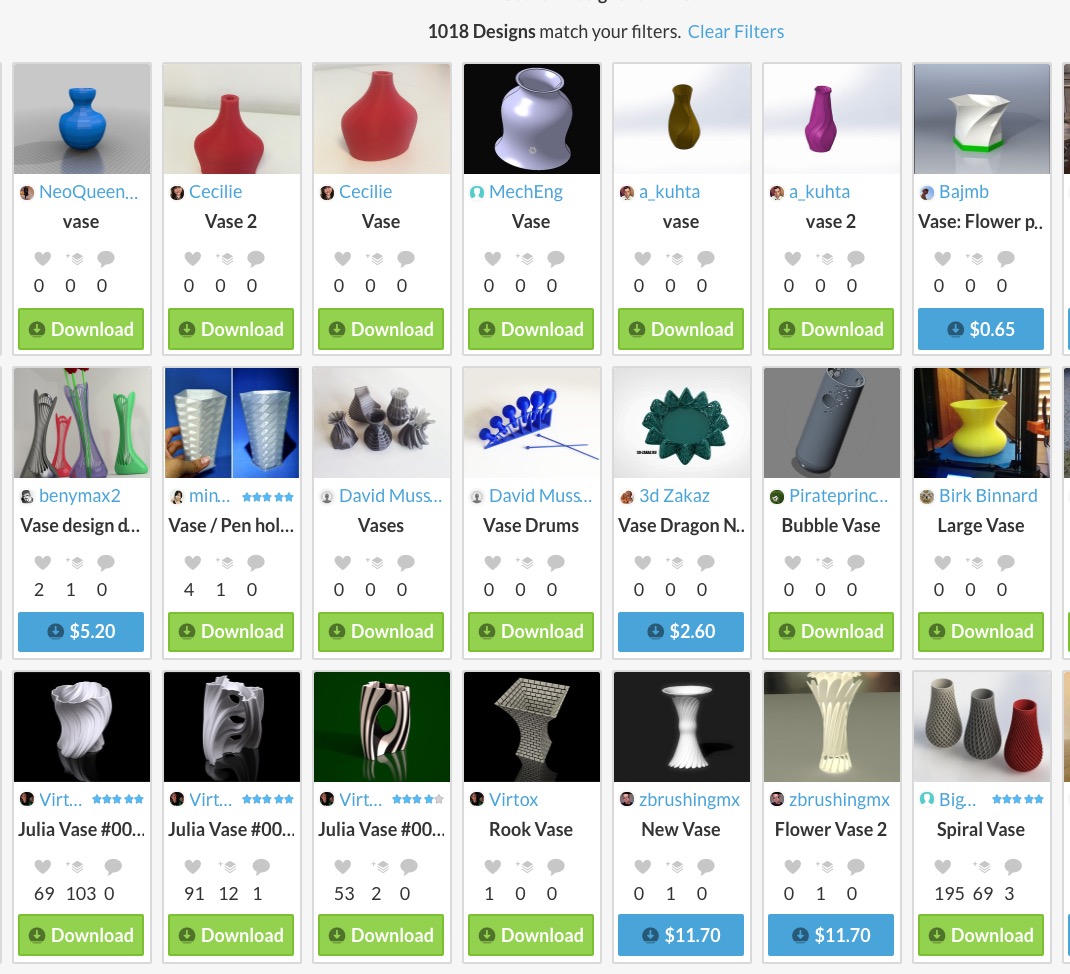  But a small portion of the thousands of 3D model vases 