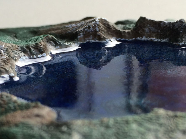  3D printed and highly finished version of Oregon's Crater Lake 