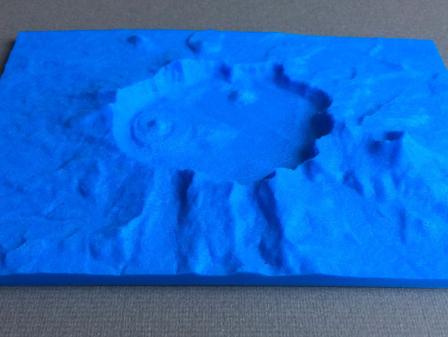  3D printed unfinished version of Oregon's Crater Lake 