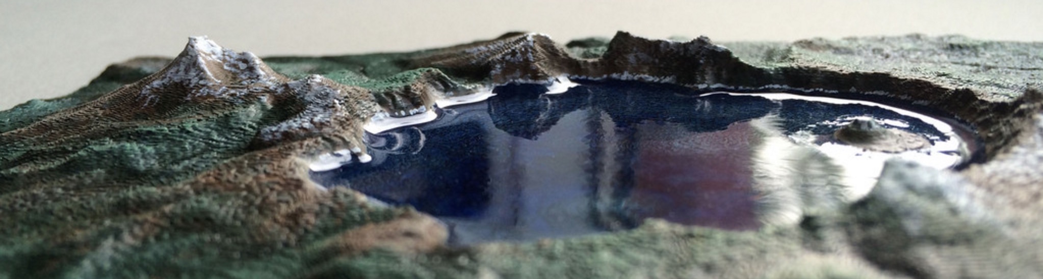  3D printed and highly finished version of Oregon's Crater Lake 