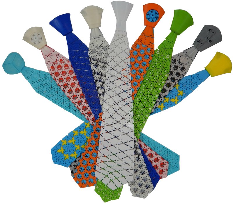  A selection of 3D printed ties 