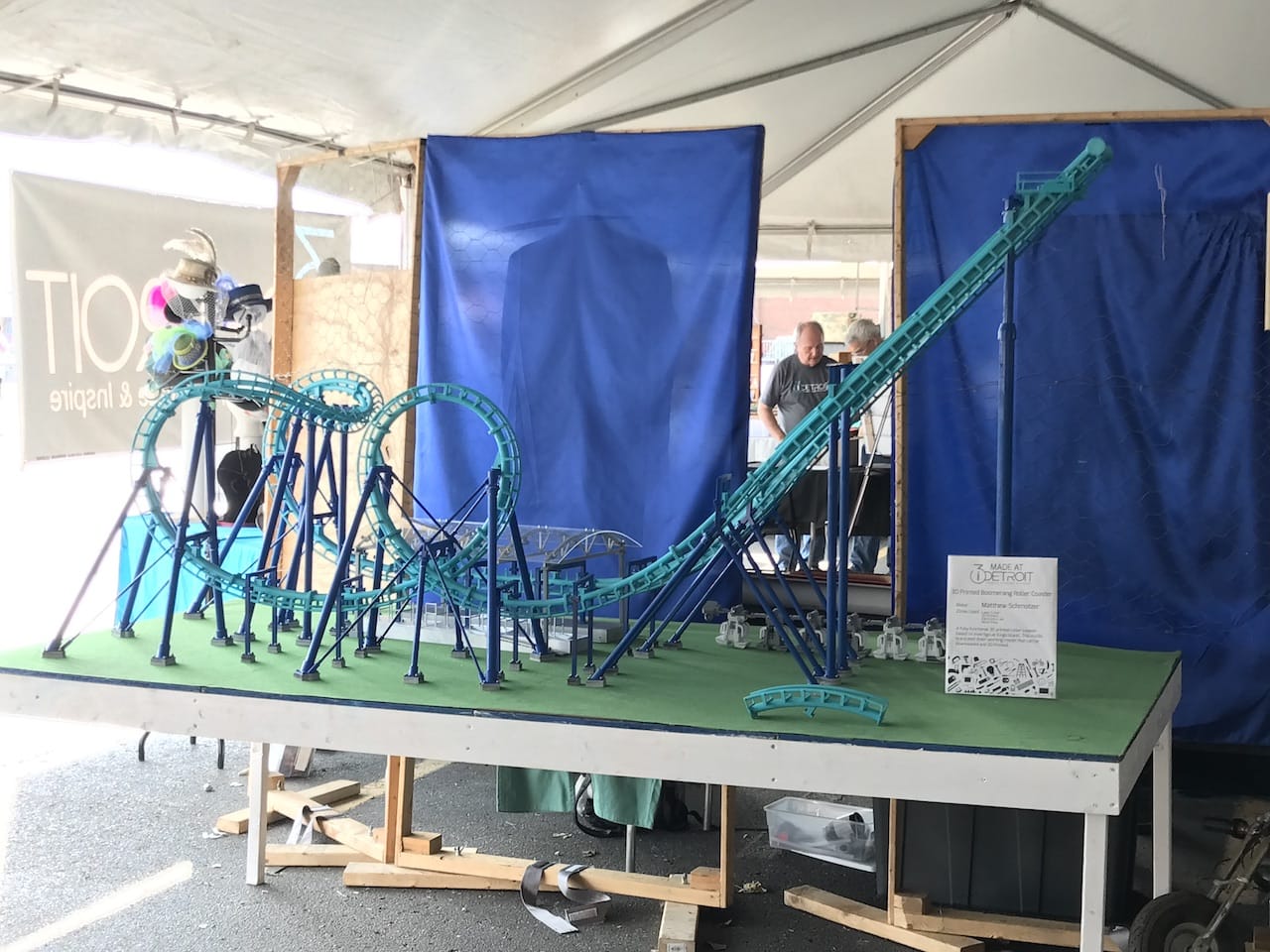  The 3D printed Invertigo Roller Coaster on display 