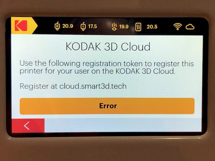  Unable to register the Kodak Portrait 3D printer due to a WiFi issue [Source: Fabbaloo] 