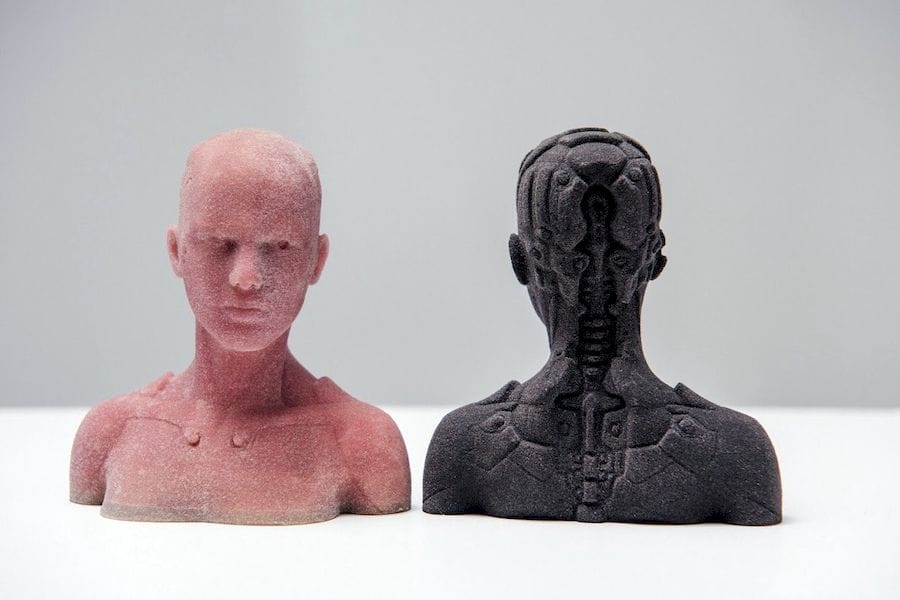  An unusual rough texture on the otherwise detailed prints using Kwambio's new glass-based ceramic 3D printing material 