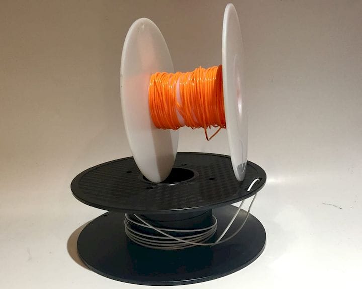  Tiny amounts of 3D printer filament left on spools [Source: Fabbaloo] 
