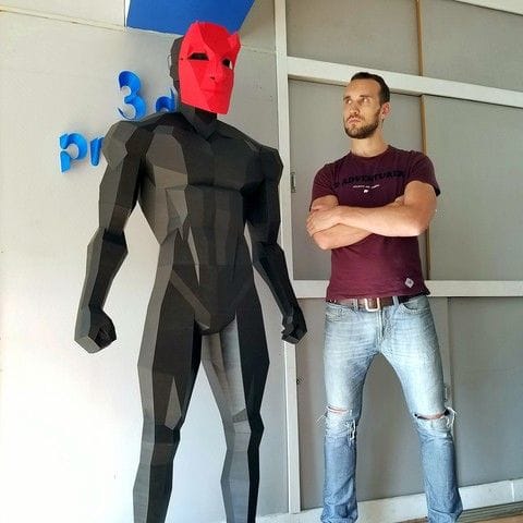  A life-sized 3D print of the Low Poly Figure 