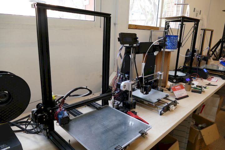 Bunches of 3D printers at MADE, just as you would hope to find in a makerspace. 